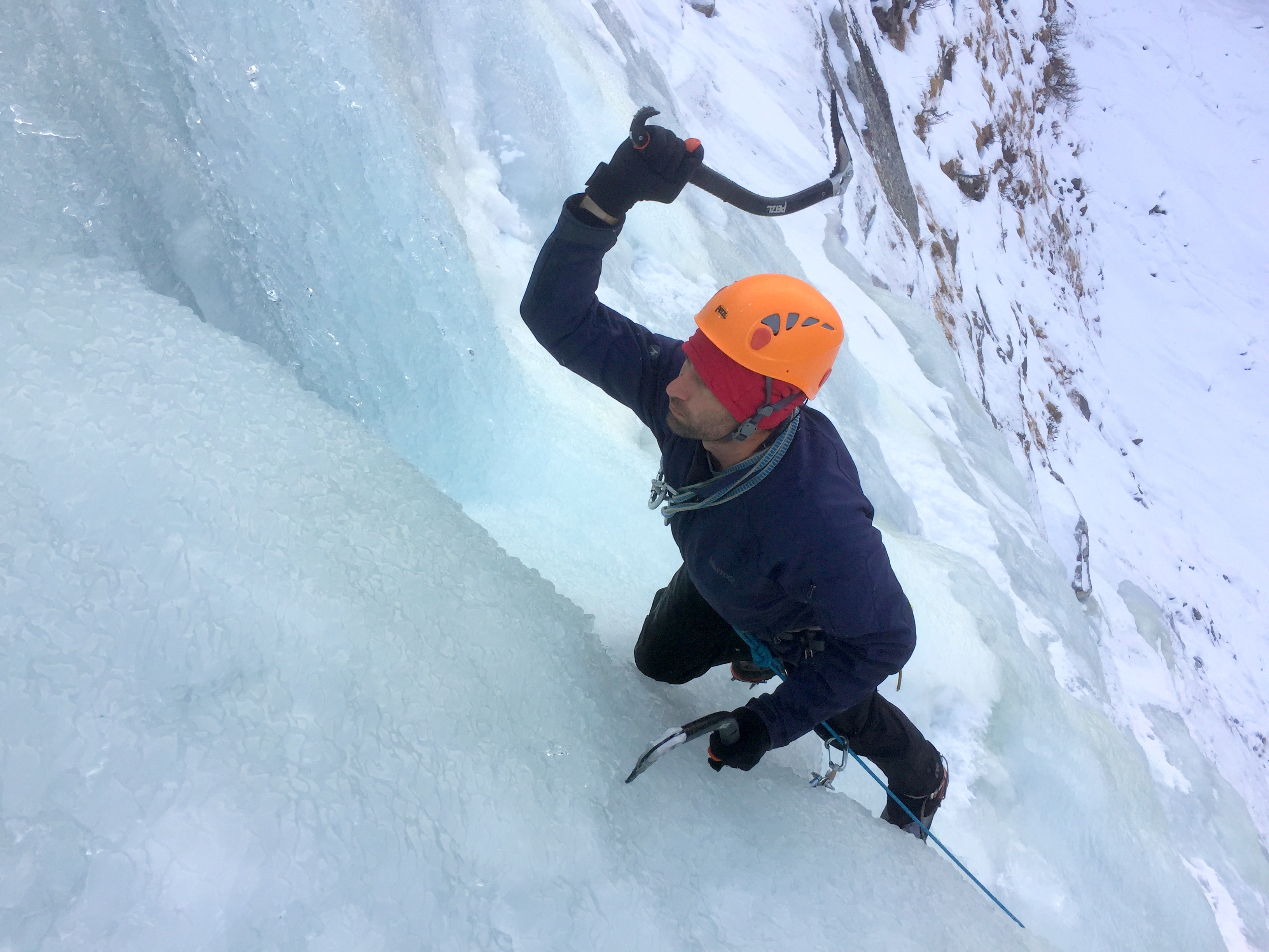 Ice climbing course in the Dolomites