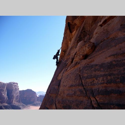 rock climbing in Wadi Rum Jordan
